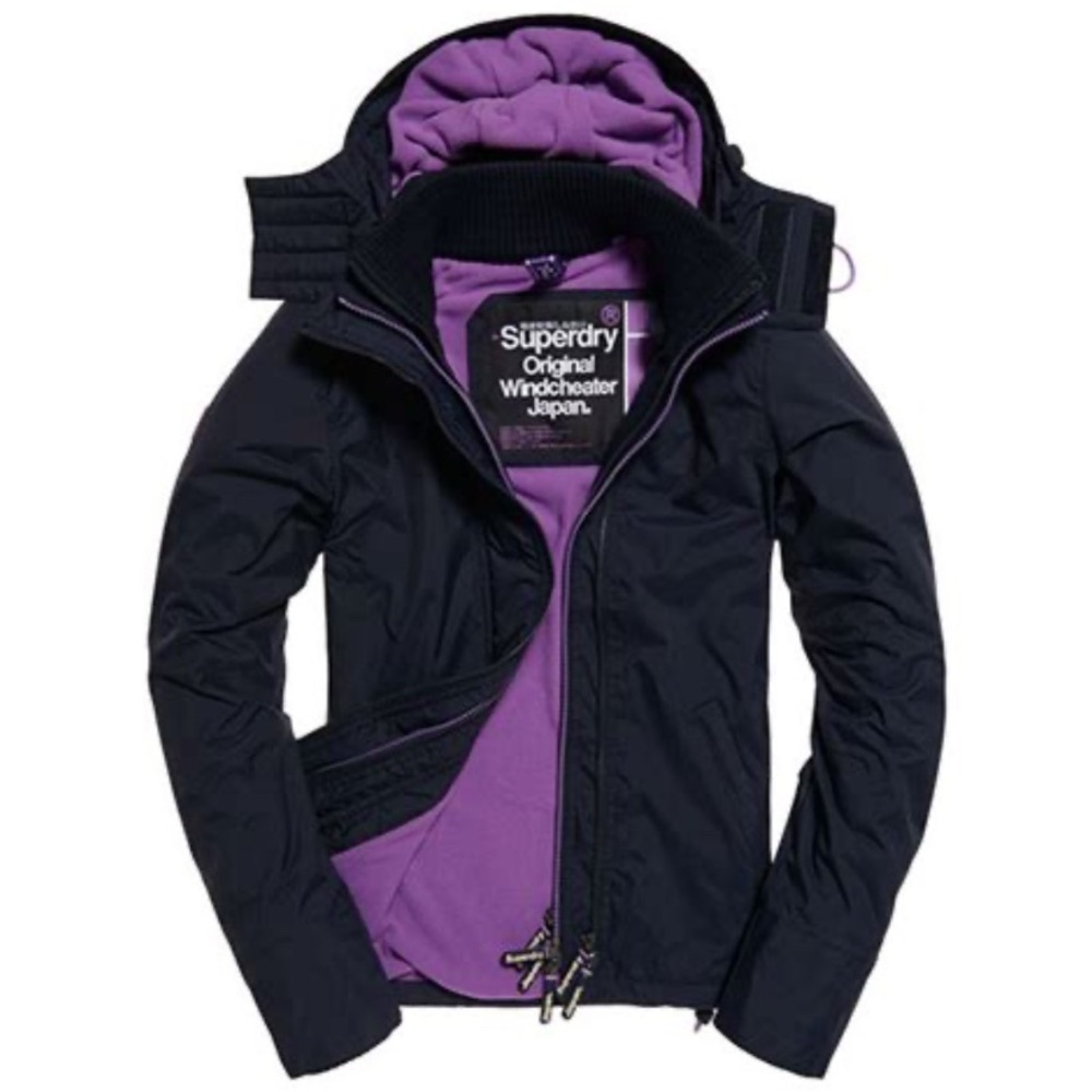 Superdry Jacket XS Blue Arctic Original Windcheater Fleece Lined